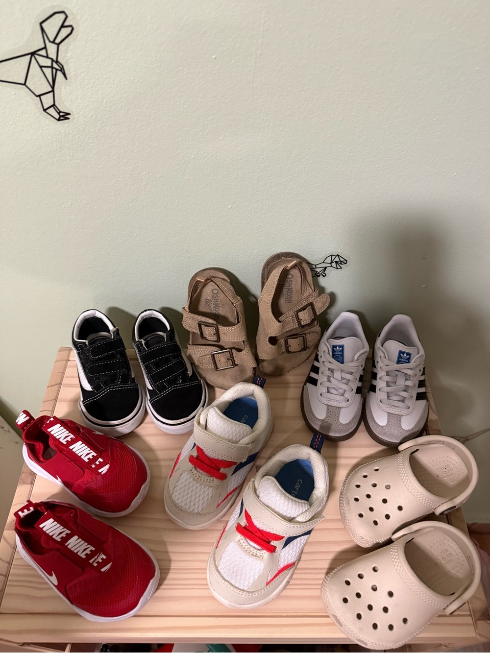 Adidas Samba; Nike; Crocs; Vans; Oshkosh; Carters